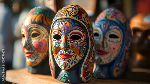 The Joyful Spirit of Hungarian Buso Masks: Carvings of Cultural Heritage in Springtime Celebrations photo