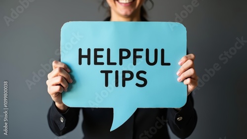 Plakat Helpful Tips, Tips Visual Concept. Social Media Background.