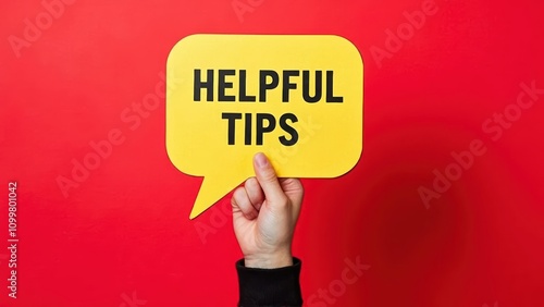 Plakat Helpful Tips, Tips Visual Concept. Social Media Background.
