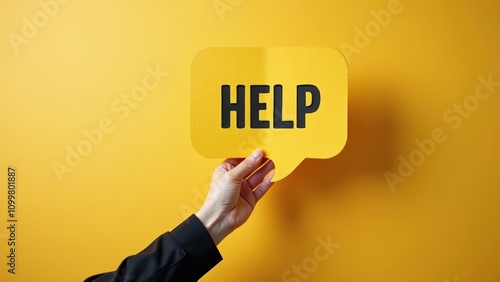Plakat Help, Help Visual Concept. Social Media Background.