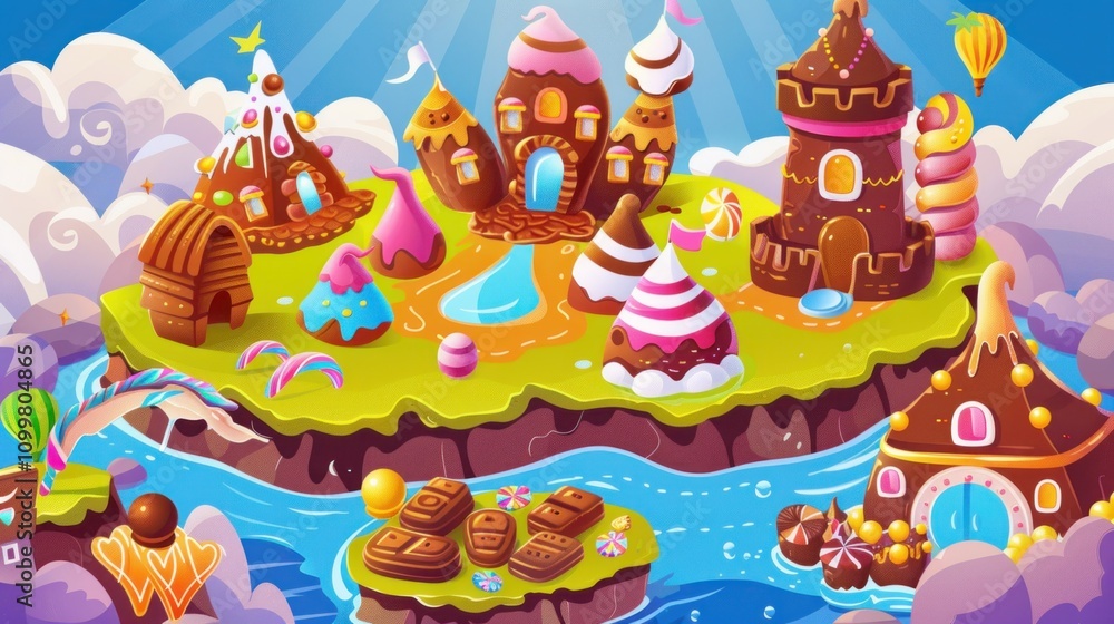 Fototapeta premium Candy Land Village