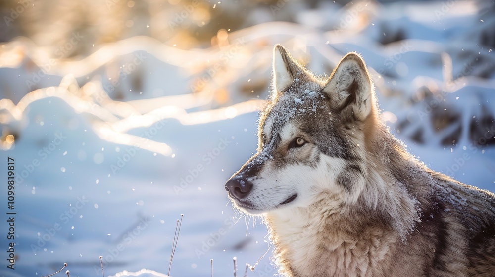 Obraz premium A Captivating Scene of Animals Playing in the Snow, Illustrating the Pure Joy of Winter Wonderland.