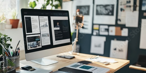 set of marketing collateral, including printed brochures, business cards, and digital assets, designed for a product launch.