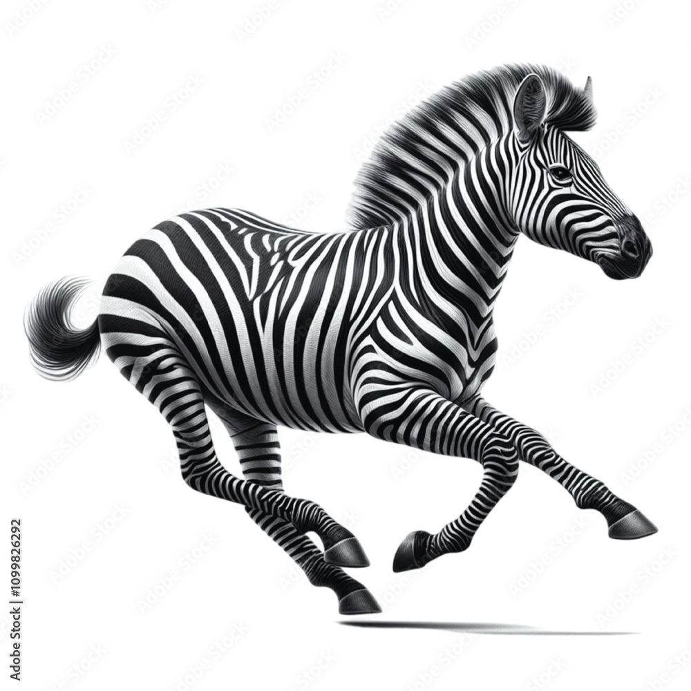 Fototapeta premium zebra isolated on white