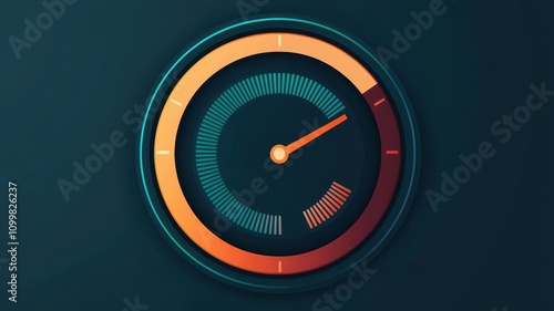 A futuristic energy consumption dashboard, glowing over a bold gradient of teal transitioning into fiery red, 3D render