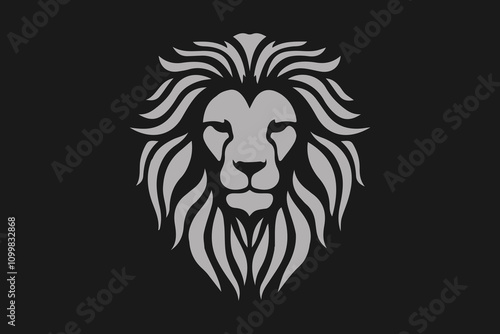 lion head angry roaring logo vector silhouette, shows power and strenght