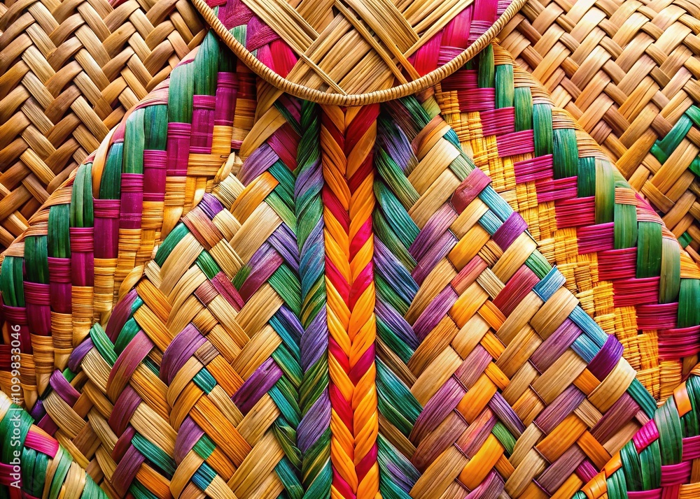 Obraz premium Handcrafted Rattan Weaving Texture Fashion Photography