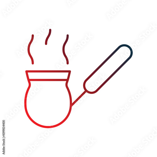 turkish coffee pot gradient icon with white background vector stock illustration