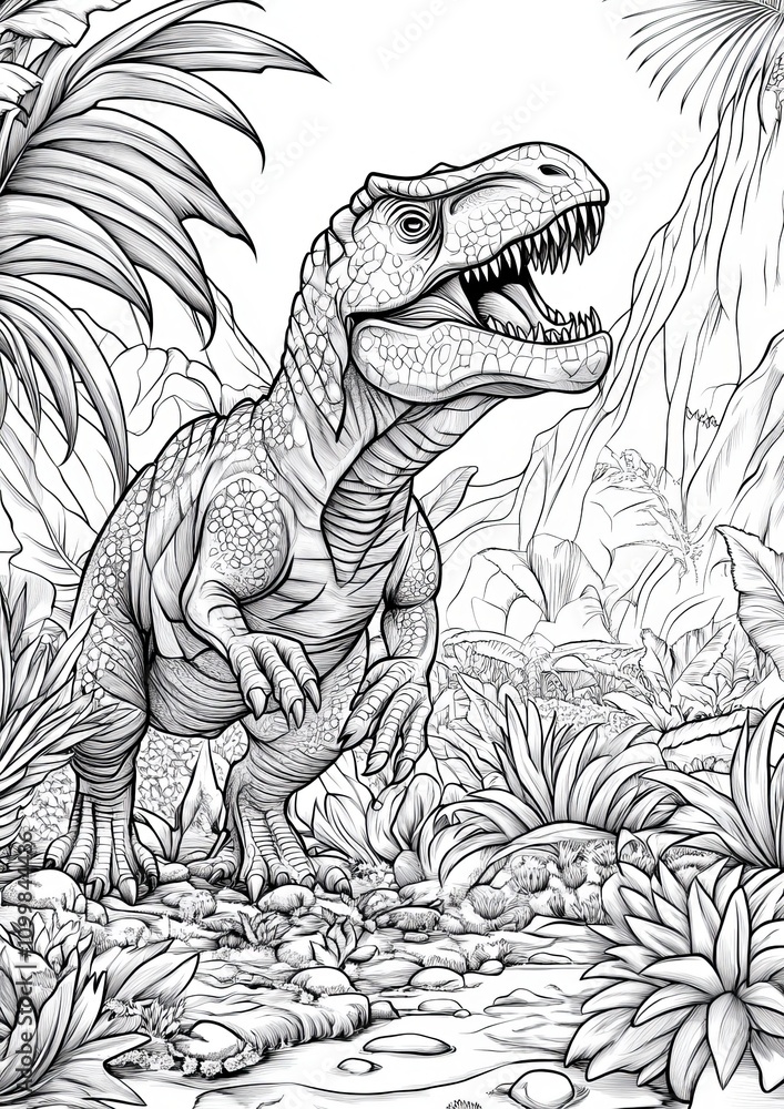 Fototapeta premium Dinosaur Coloring page