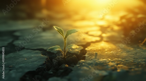 Kleiner Pflanzenspross im Sonnenlicht