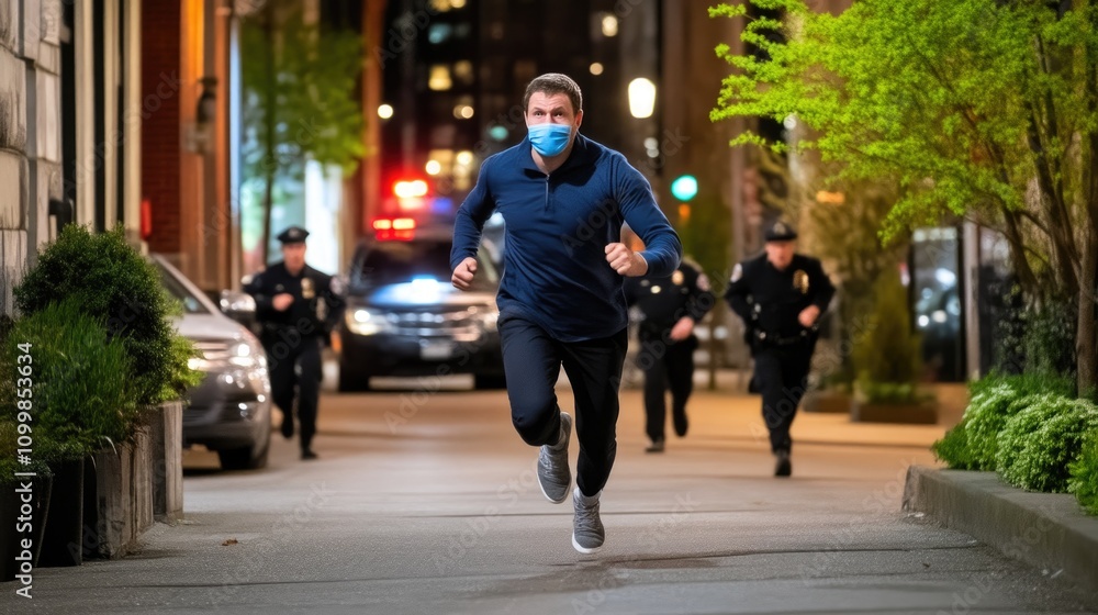 Obraz premium Dimly Lit Alley Echoes of Tension and Chase