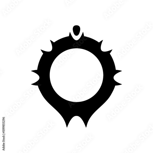 A dark, mythical icon template with an abstract black border and devilish horns, perfect for creating a bold, gothic game profile.