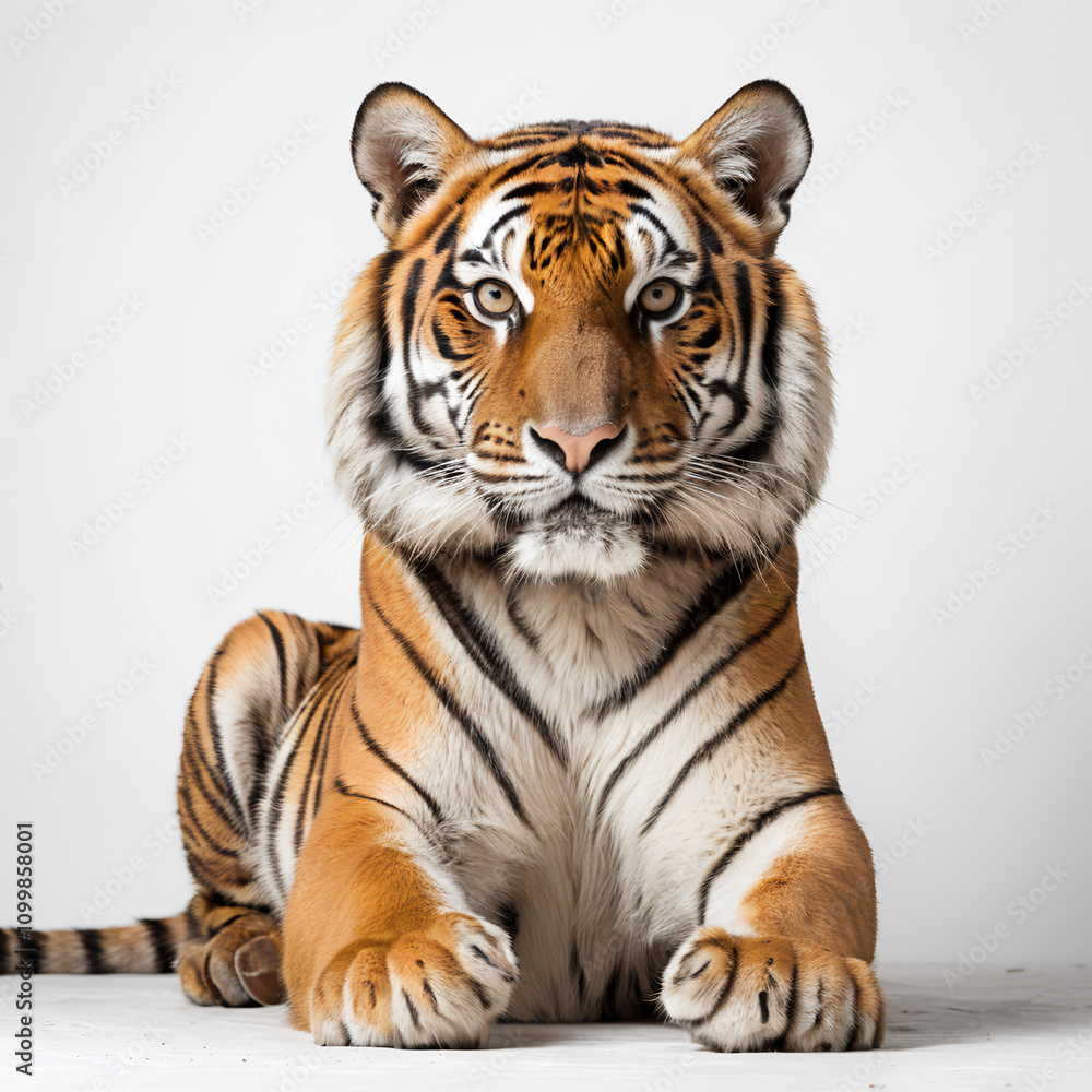 Fototapeta premium bengal tiger on white background