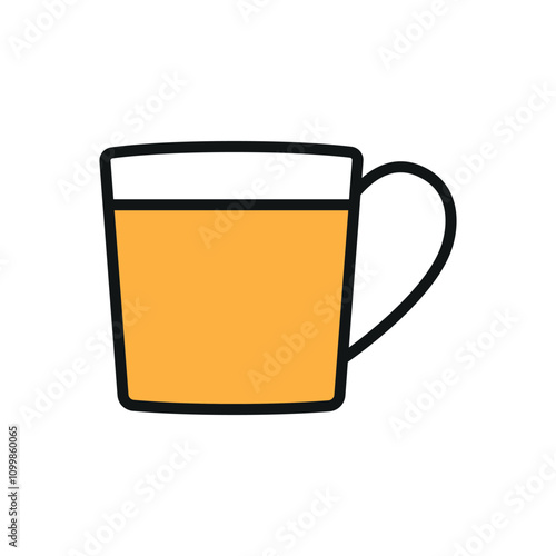 Tea mug icon features a warm and inviting design, perfect for representing cozy tea shops, morning rituals, or relaxing beverages