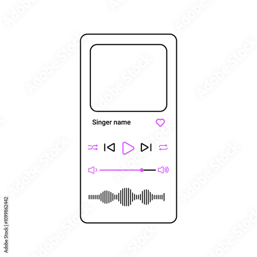 User friendly gradient music player with vibrant track navigation and playlist options, optimized for a smooth listening experience on mobile.