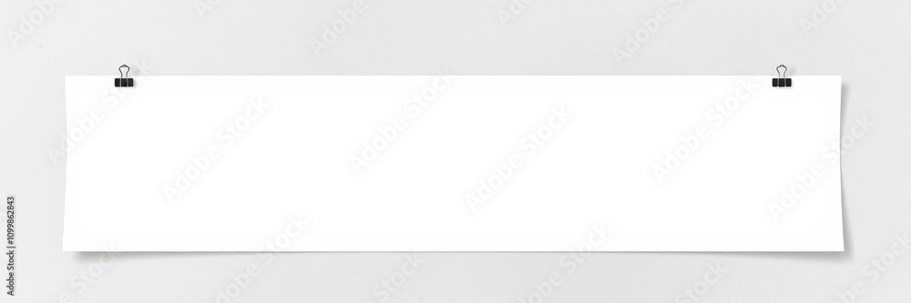 Obraz premium Isolated flyer mockup with blank white paper on a grey background, empty, advertising