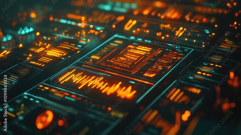 Obraz premium High-Resolution Futuristic Graphs and Data Visualizations