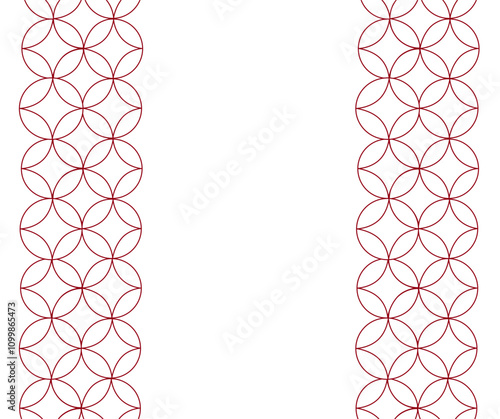 Chinese circle element seamless vertical border frame pattern vector Traditional decorative elements Illustration of elegant design suitable for card, invitation, poster, cover.
