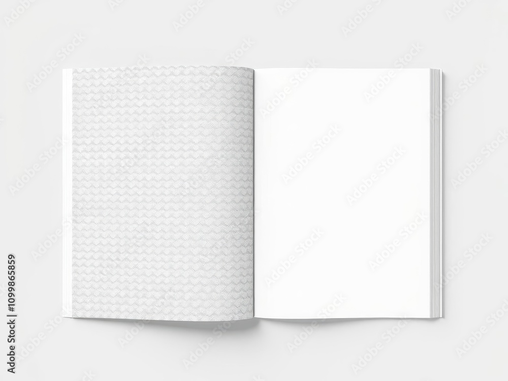 Fototapeta premium Square book cover mockup with blank pages, textured background for design presentation and branding, background, branding