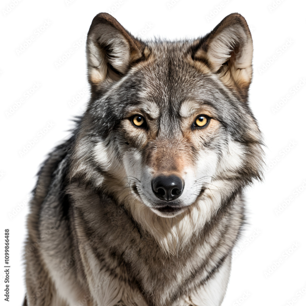 Fototapeta premium grey wolf on white background