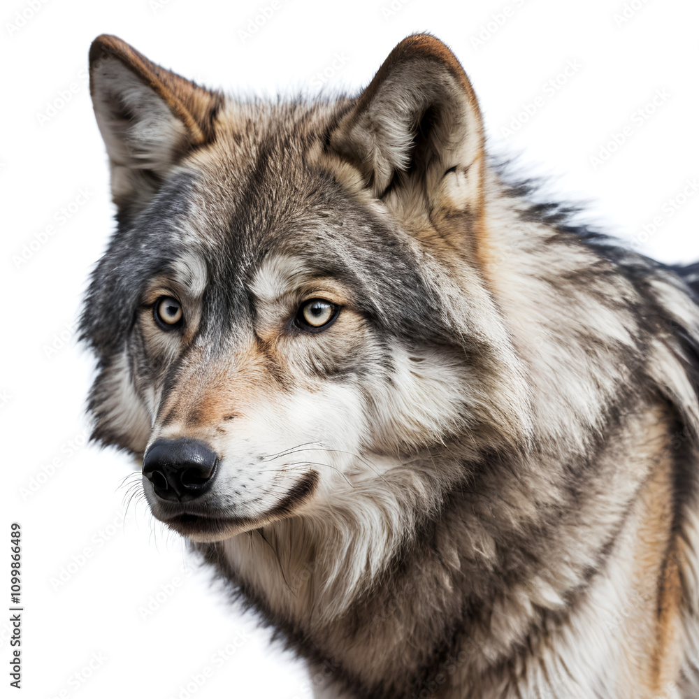 Obraz premium grey wolf on white background