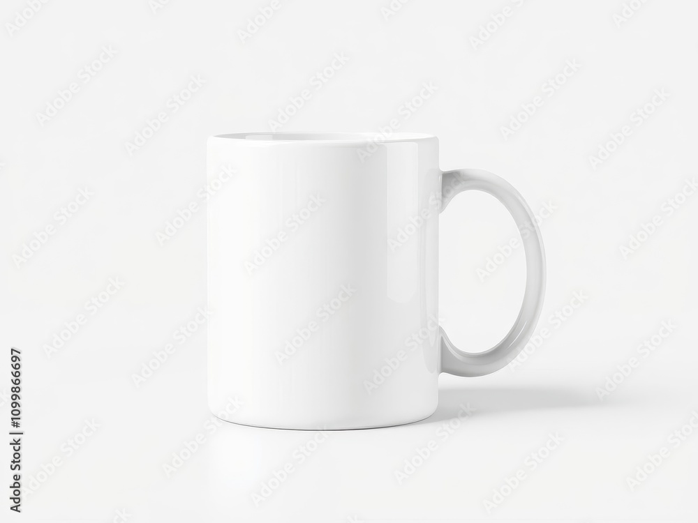 Fototapeta premium White ceramic mug mockup with blank space for customization, customization, mockup, mock-up