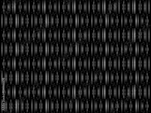 Black metal texture steel background. Perforated metal sheet.