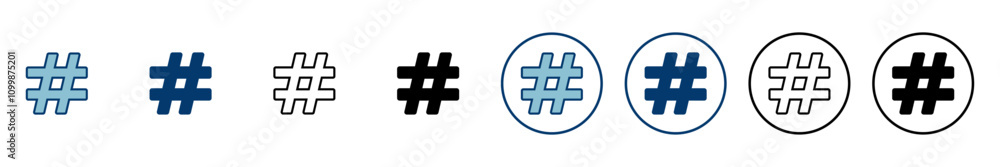 Fototapeta premium Hashtag icon vector isolated on white background. hashtag vector icon