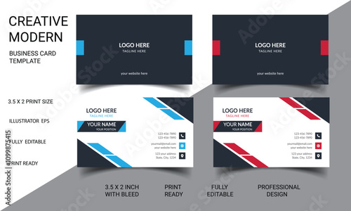 Creative corporate business card, Clean professional business card template, visiting card, business card template.