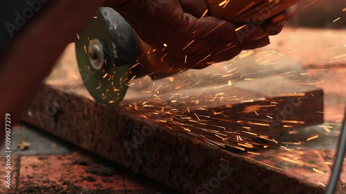 Metal cutting slomo motion 4K resolution video