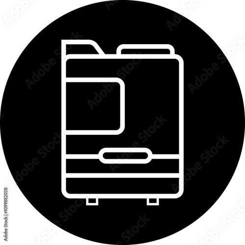 Office professional printer icon. line and glyph version, Document copier outline and filled vector sign. linear and full pictogram. Symbol, logo design elements, isolated on transparent background.