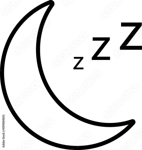 Sleep icon, Sleeping Well ,Nighttime Sleep royalty free vector , Sleeping , ZZZ Line Icons, Alarm snooze, isolated on transparent background, used for healthy life, mobile app, web design and ui.