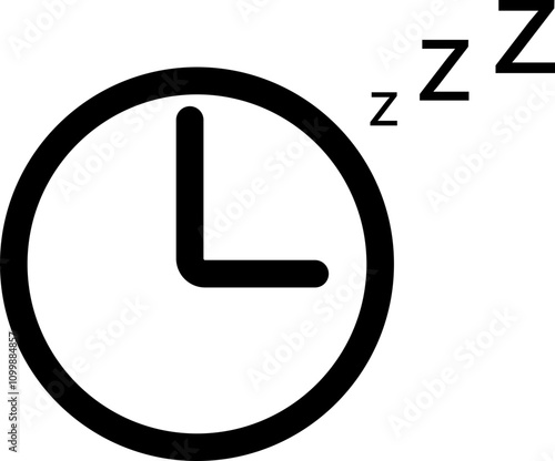 Sleep icon, Sleeping Well ,Nighttime Sleep royalty free vector , Sleeping , ZZZ Line Icons, Alarm snooze, isolated on transparent background, used for healthy life, mobile app, web design and ui.