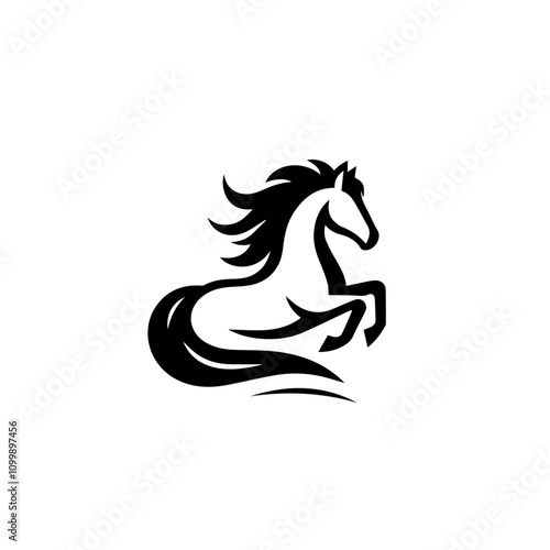 Majestic Galloping Horse Silhouette Logo Design – Perfect for Equestrian Branding and Creative Artworks photo