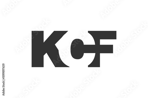 KCF bold and unique editable font logo for tech startups, consulting, corporate branding. Perfect for headlines, visual identity, cyberspace, leadership, unity, innovative ideas photo