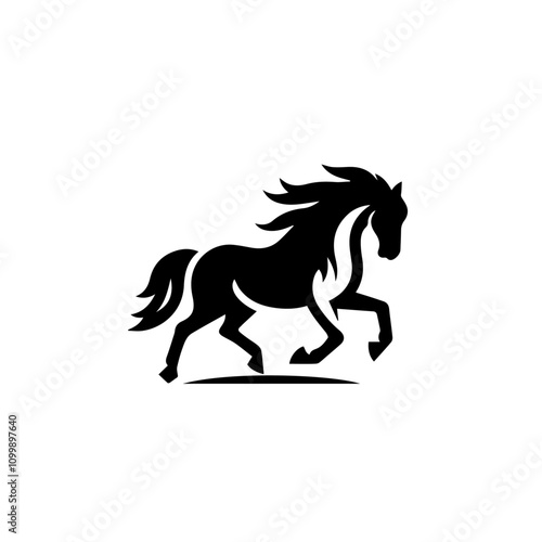 Majestic Galloping Horse Silhouette Logo Design – Perfect for Equestrian Branding and Creative Artworks photo