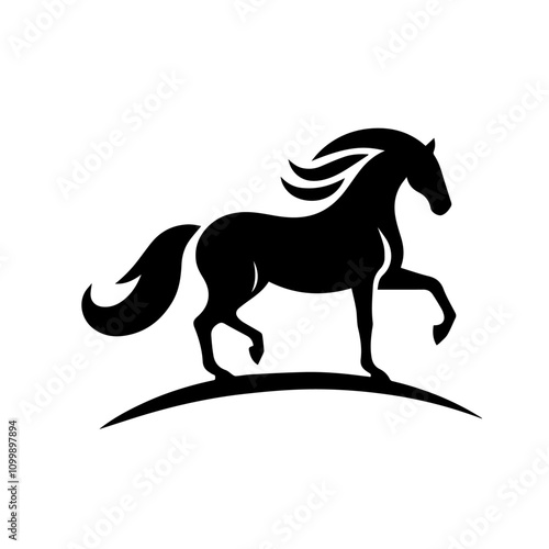 Majestic Galloping Horse Silhouette Logo Design – Perfect for Equestrian Branding and Creative Artworks