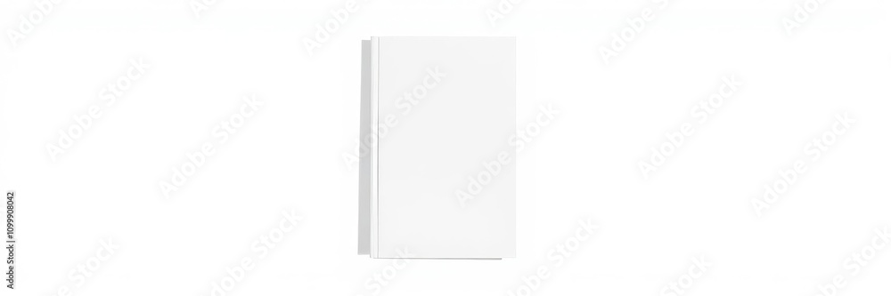 A blank book cover isolated on white background, perfect for showcasing book designs or mockups, blank, design A blank book cover isolated on white background, perfect for showcasing book designs or mockups, blank, design