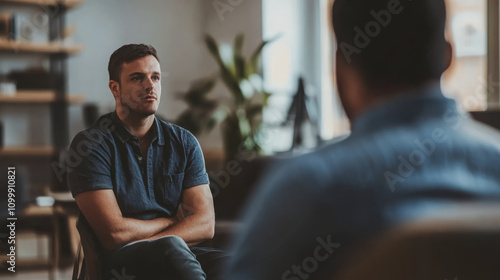 A one-on-one leadership coaching session for an introvert, with a coach and mentee sitting in a calm, private office