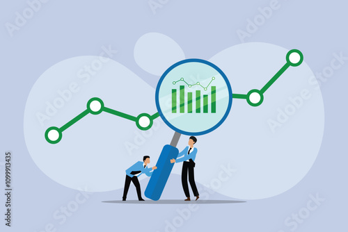 Business Analysis and Data Visualization 2d flat vector illustrations