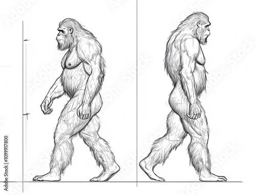 Anatomy of Bigfoot: Conceptual Diagram and Scientific Sketch photo