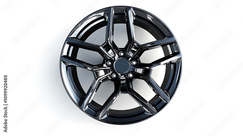 Obraz premium Glossy Black Multi Spoke Alloy Wheel Design