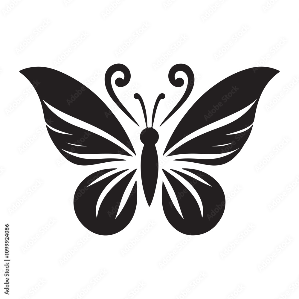Obraz premium black and white butterfly vector