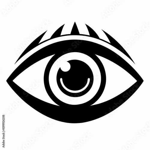 Eye stencil silhouette vector illustration on white background