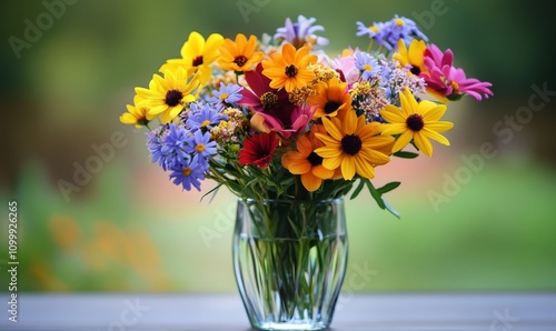 Wallpaper Mural Beautiful bouquet of various colorful flowers in a glass vase, flowers, floral, arrangement, vibrant, colorful, vase, bouquet Torontodigital.ca