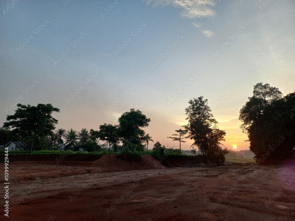 Fototapeta premium sunrise over the river