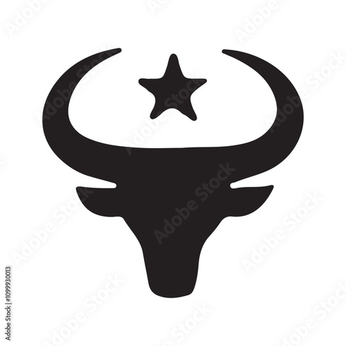 silhouette of a cow with a hat