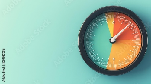 Risk meter illustration, pointing to High Risk, related to economic investments photo