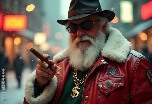 santa claus fumando un puro