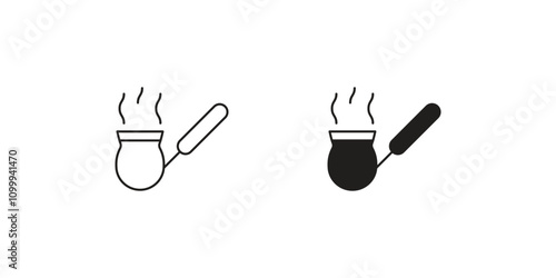 turkish coffee pot set icon with white background vector stock illustration